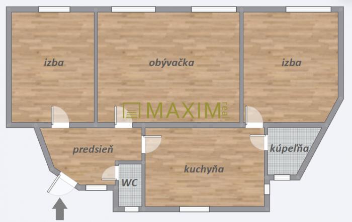 Reality Väčší 3 izbový byt  v mestskej časti Staré Mesto na Mickiewiczovej ul.- možné prerobiť na 