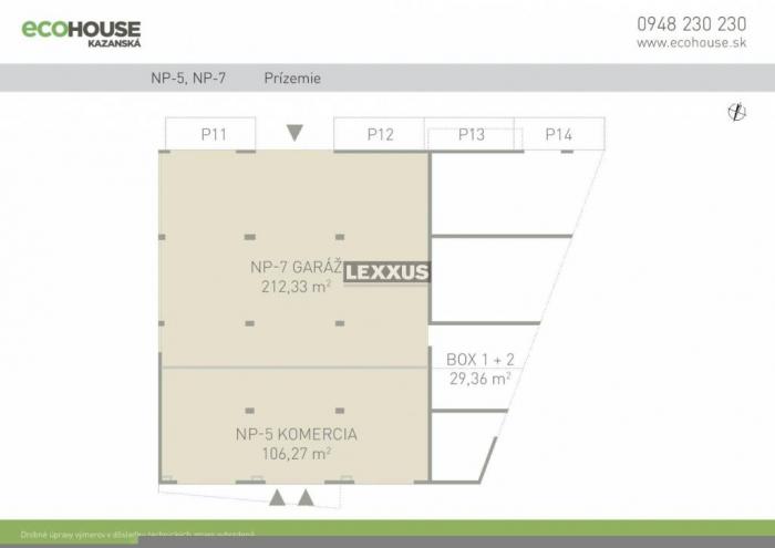 Reality LEXXUS-PREDAJ, komerčné priestory 318,60 m2, Ecohouse, BA II